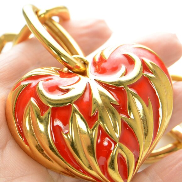 Oscar de la Renta Goldtone Hear Drop Necklace - Picture 5 of 7